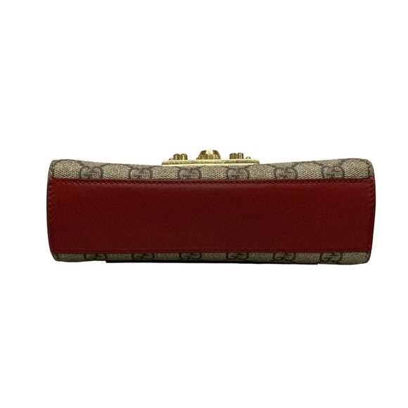 Auth GUCCI Padlock GG Small 409487 Beige Red Multi PVC Leather Shoulder Bag - Picture 4 of 16